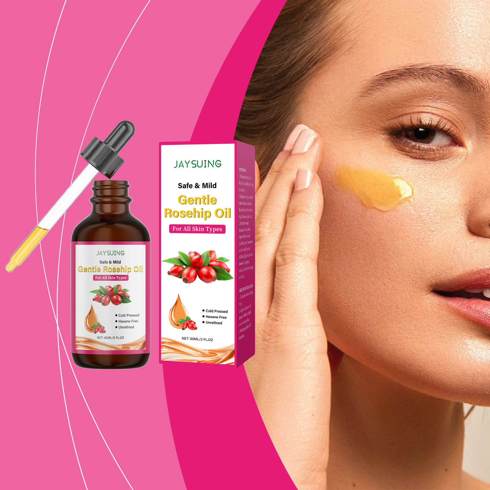 Face Oil Rosehip - Rosehip Seed Oil for Face Cold