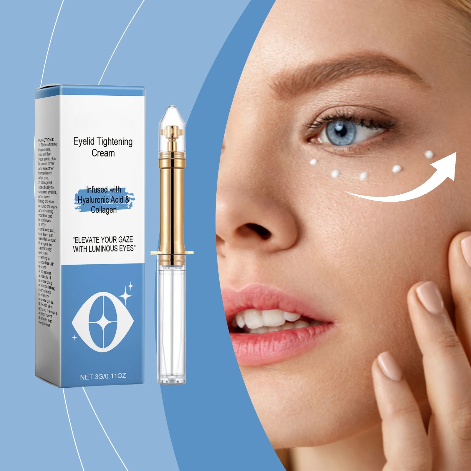 Skincare Collagen - Moisturizing Eye Serum Hyaluronic Acid Brightening
