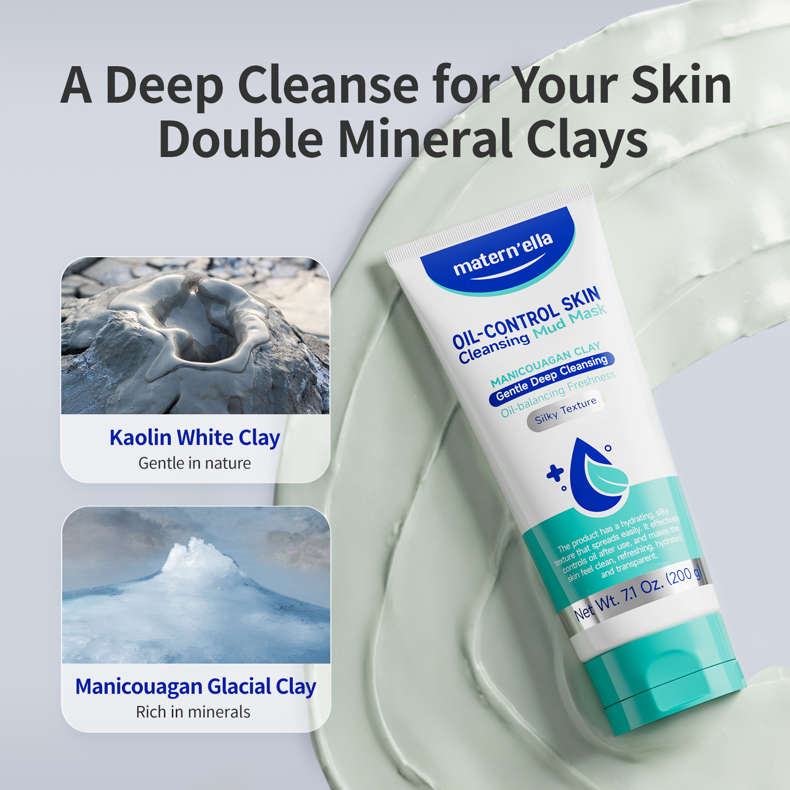 Matern'ella Manicouagan Clay M - огляд і ціна Mud Mask Kaolin
