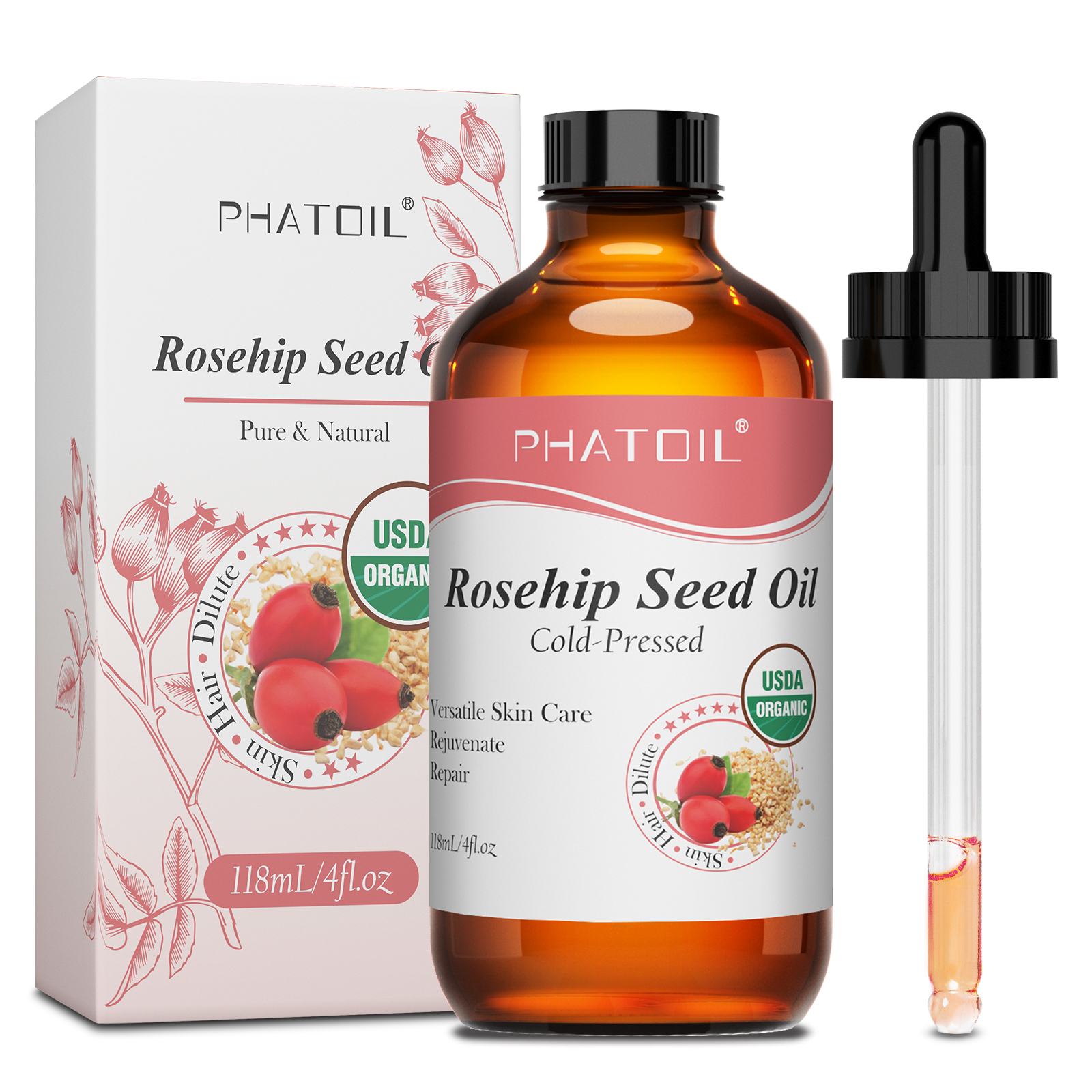 PHATOIL 118ml Organic Jojoba O - огляд і ціна Face Oil Rosehip