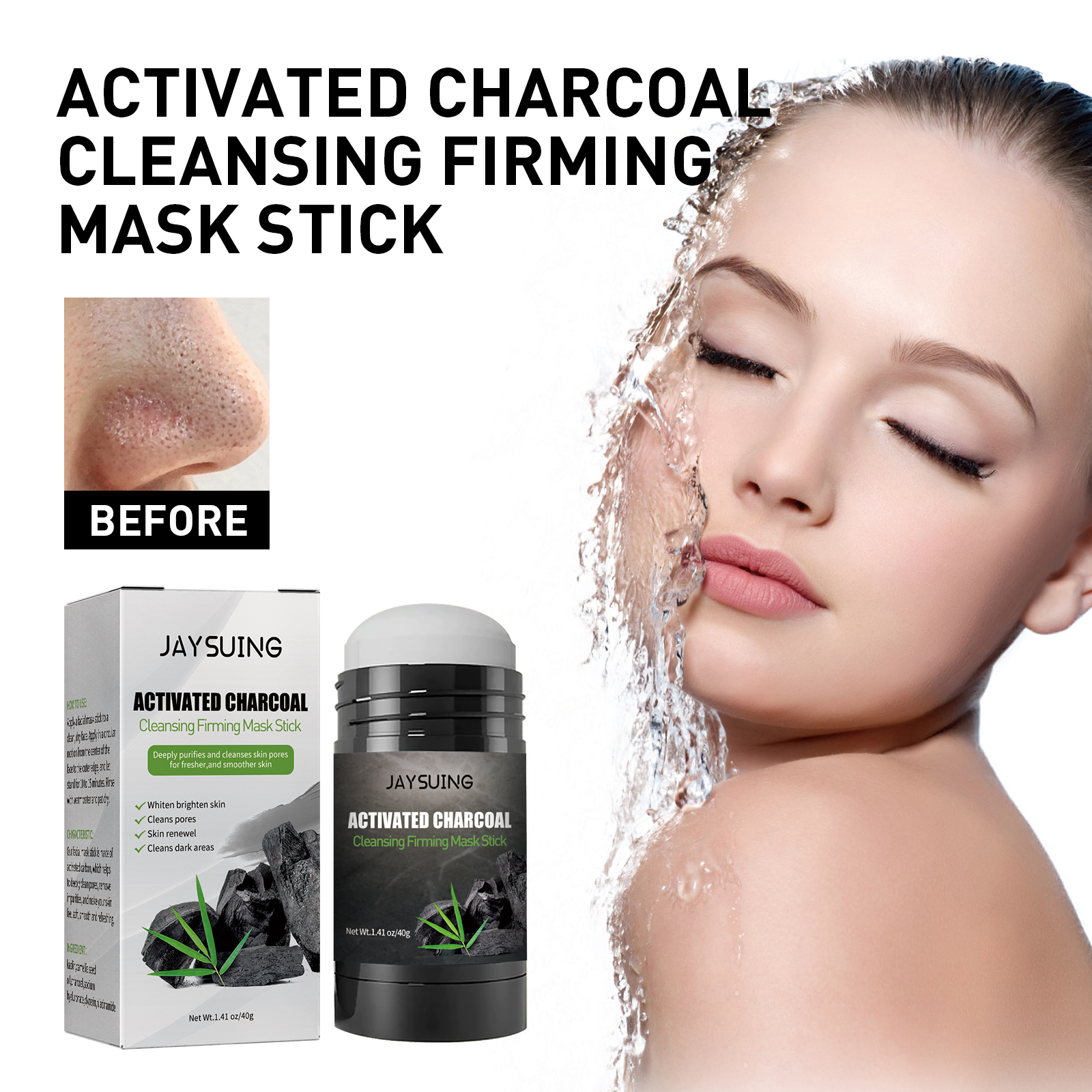 40g Activated carbon facial ma - огляд і ціна Mud Mask Kaolin