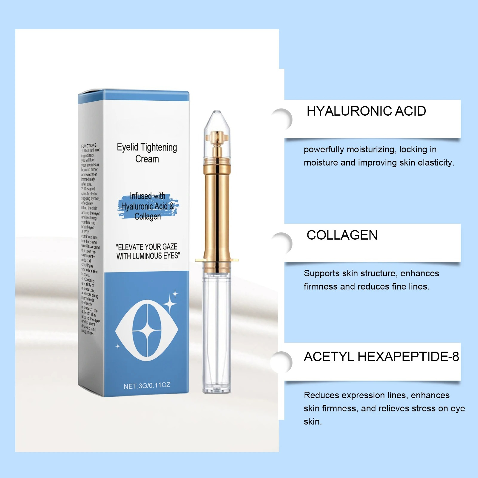 Moisturizing Eye Serum Hyaluro - огляд і ціна Skincare Collagen
