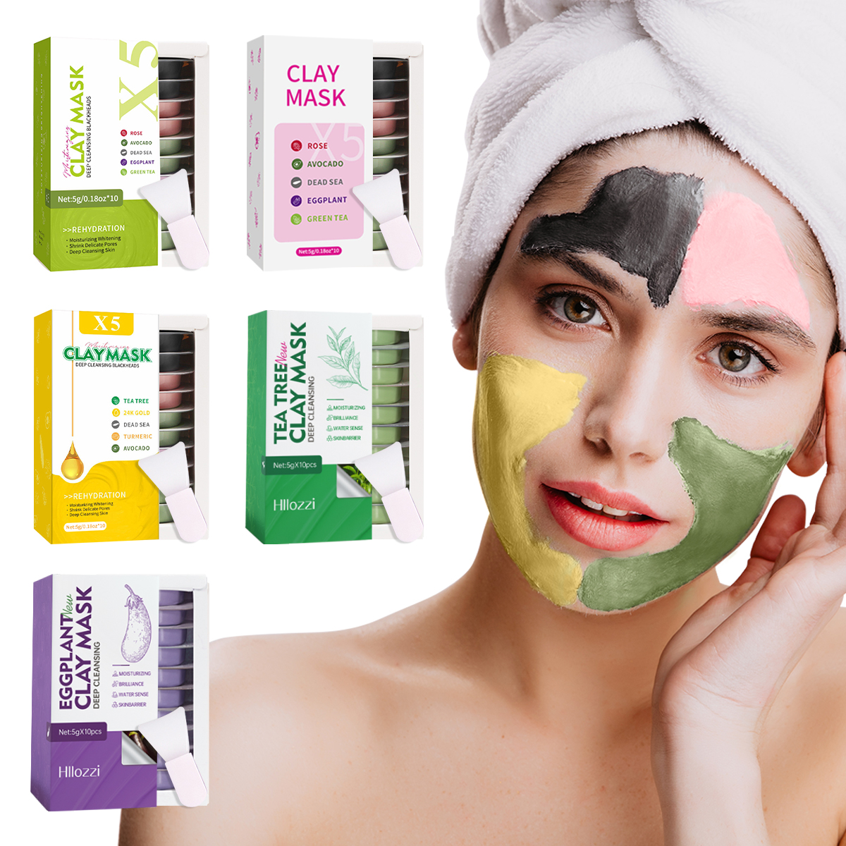 5g*10pcs Facial Cleansing Mud  - огляд і ціна Mud Mask Kaolin