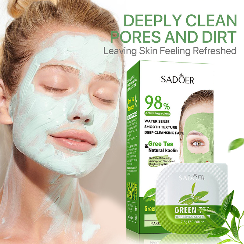 8pcs Green Tea Cleaning Mud Ma - огляд і ціна Mud Mask Kaolin
