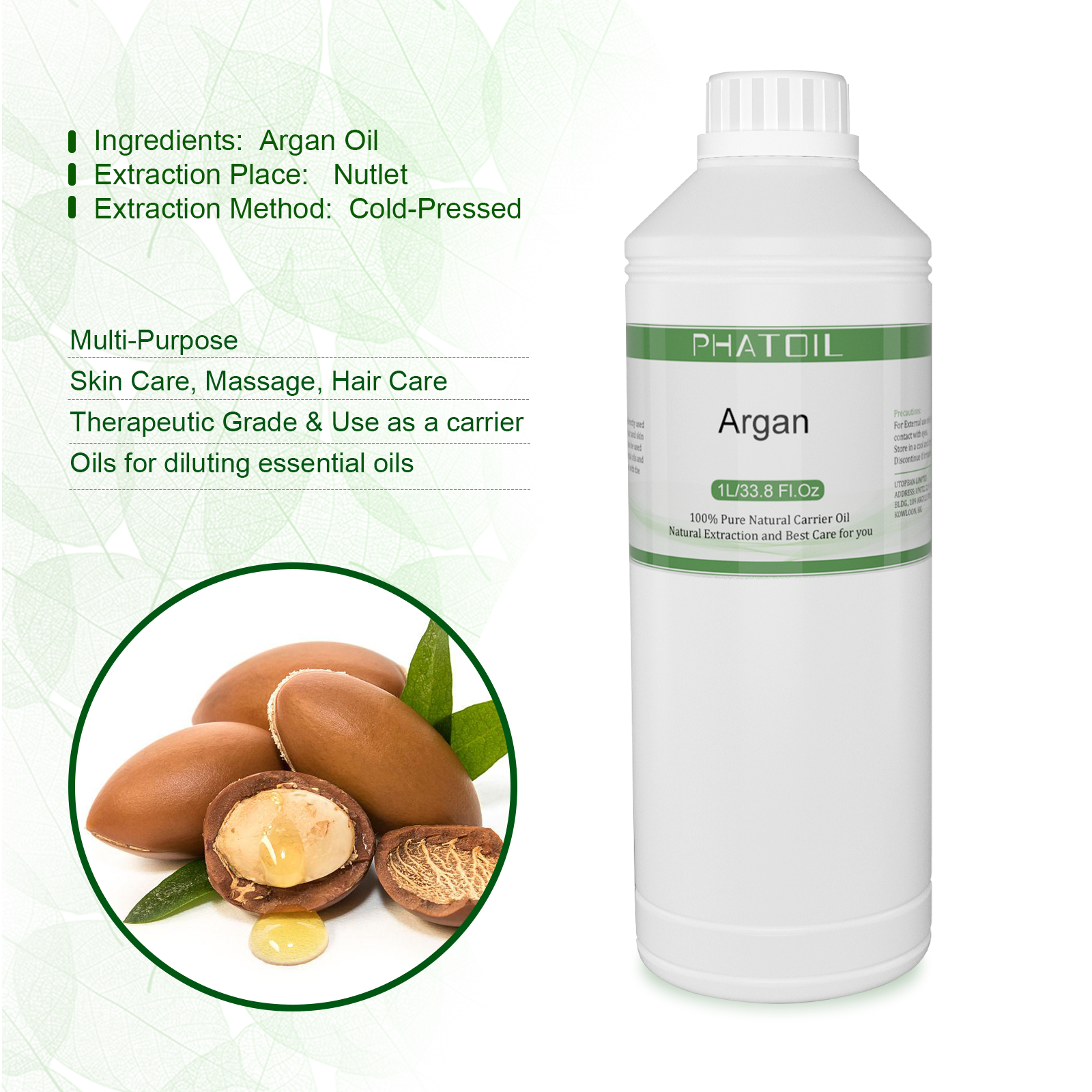 PHATOIL 1000ml Sweet Almond Oi - огляд і ціна Face Oil Rosehip